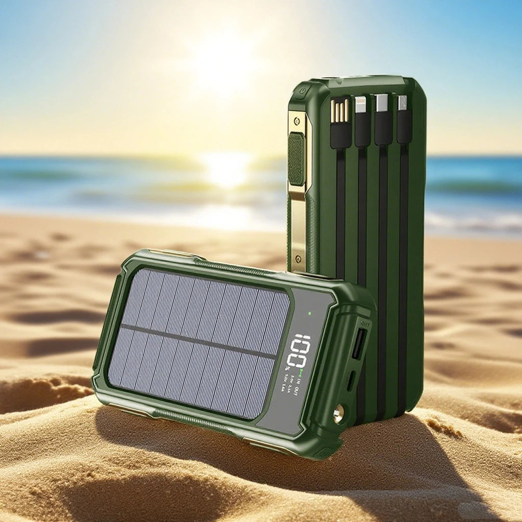 200000mAh 4-in-1 Solar Power Bank Digital Display
