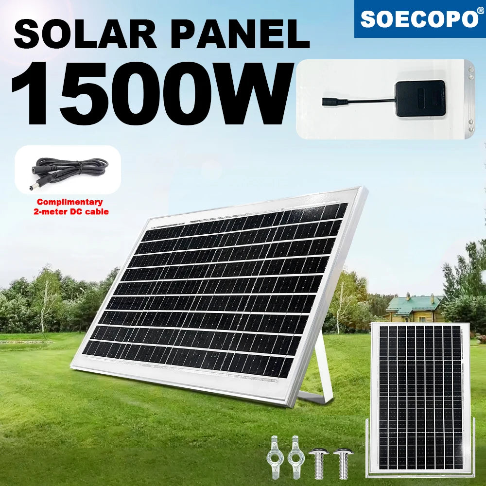 SOECOPO 1500W Portable High Efficiency Solar Panel 18V