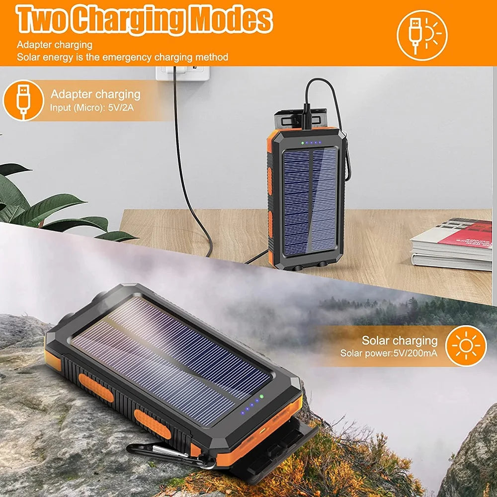100000mAh Solar Power Bank Portable Charger