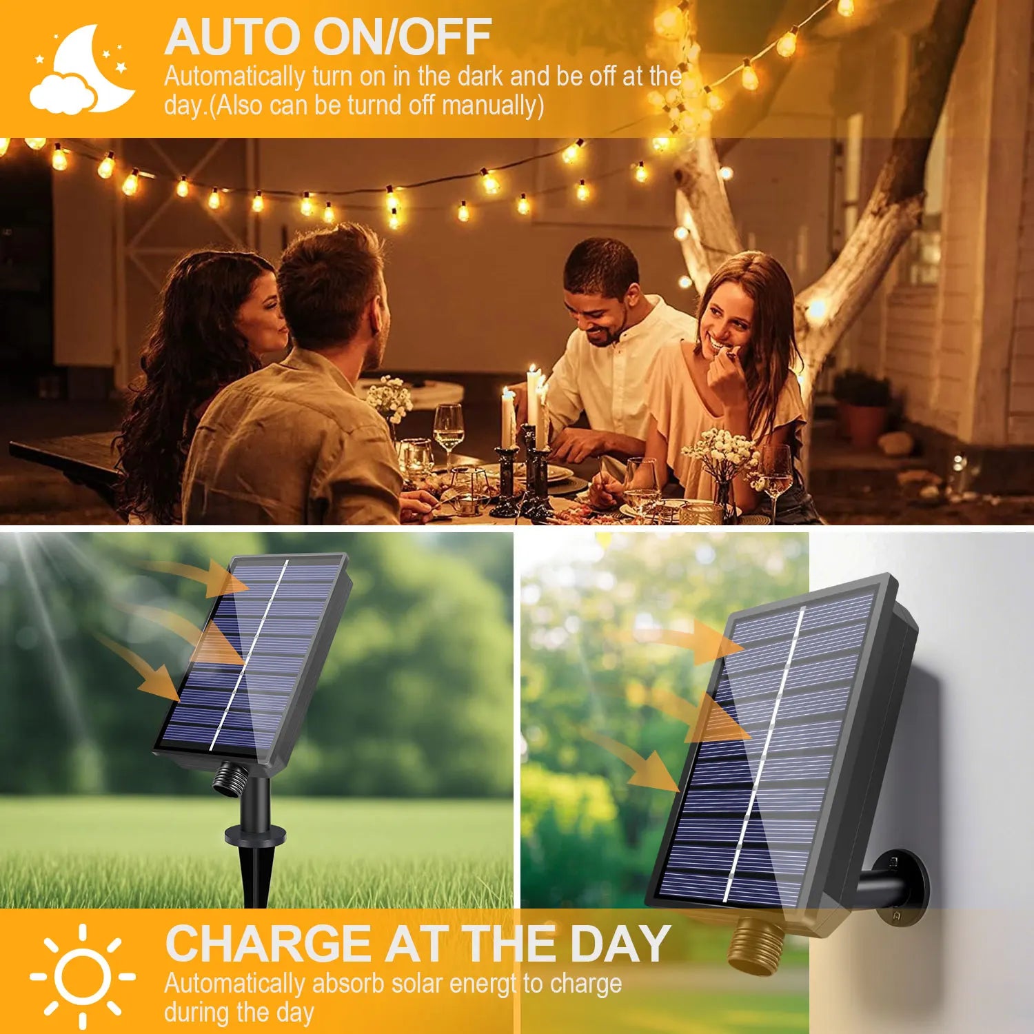 Shatterproof ST38 Outdoor Solar String Lights