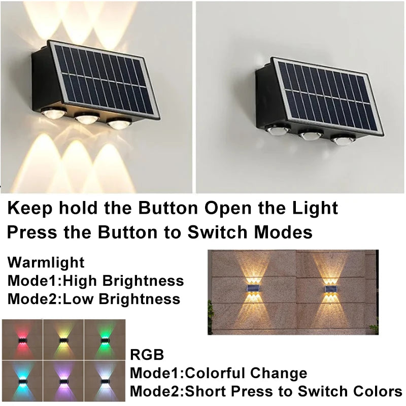 4/6/8LED Solar Wall Spotlight Outdoor Waterproof
