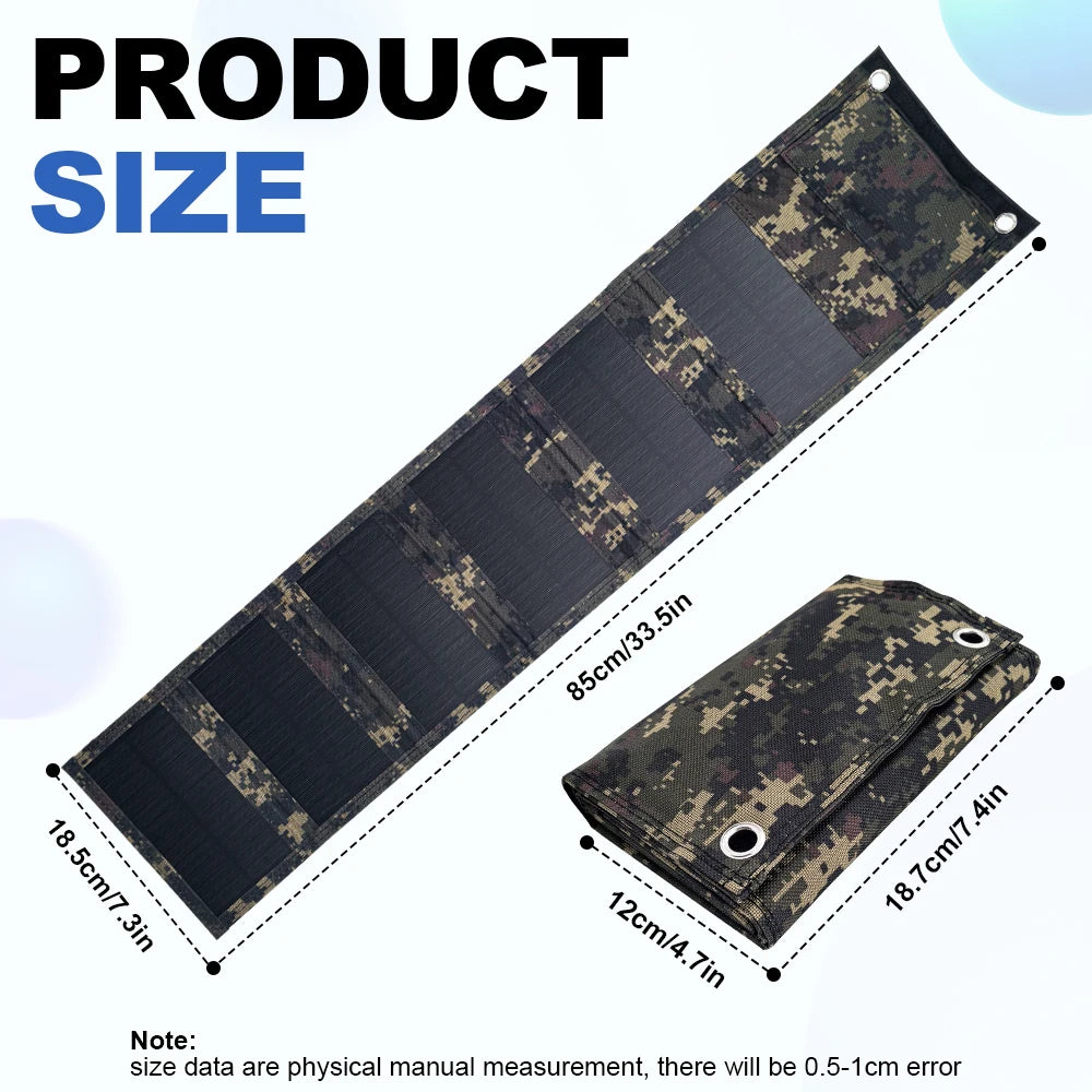 60W Portable Polysilicon Foldable Solar Panel USB