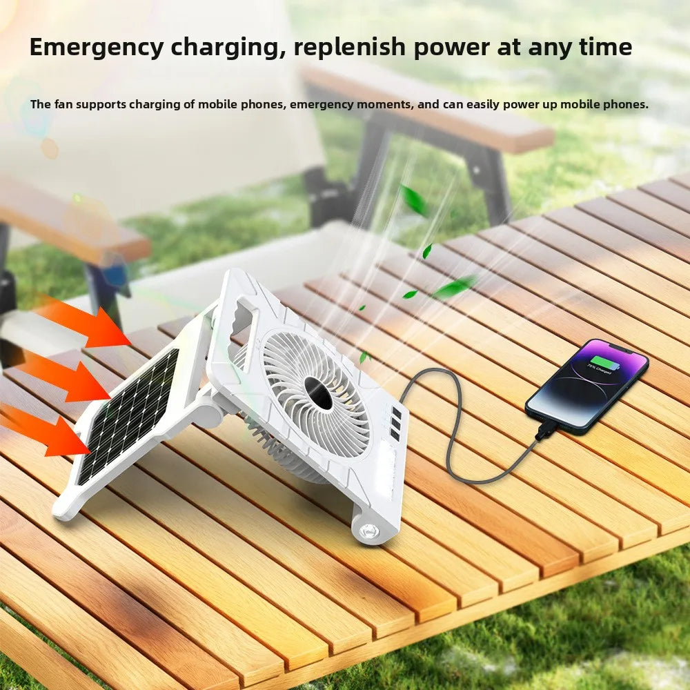 Portable Camping Solar Fan with Light
