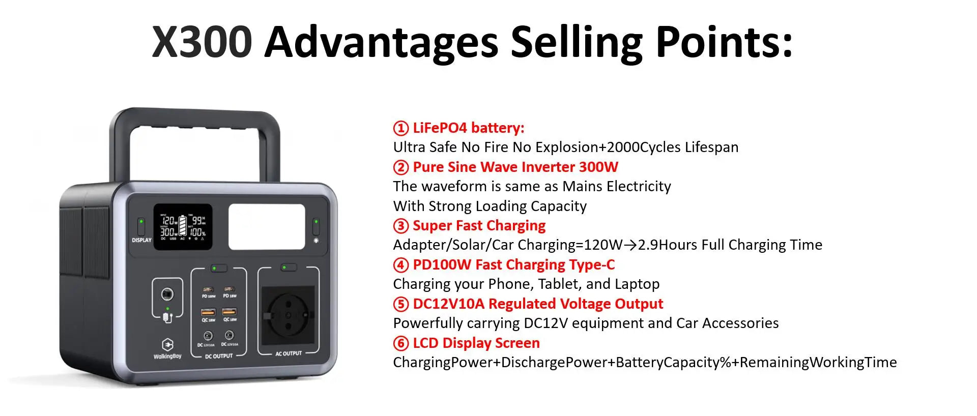 Daikala 153.6Wh 300W Portable Power Station