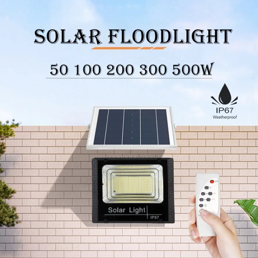 500W Solar LED Floodlight with Remote