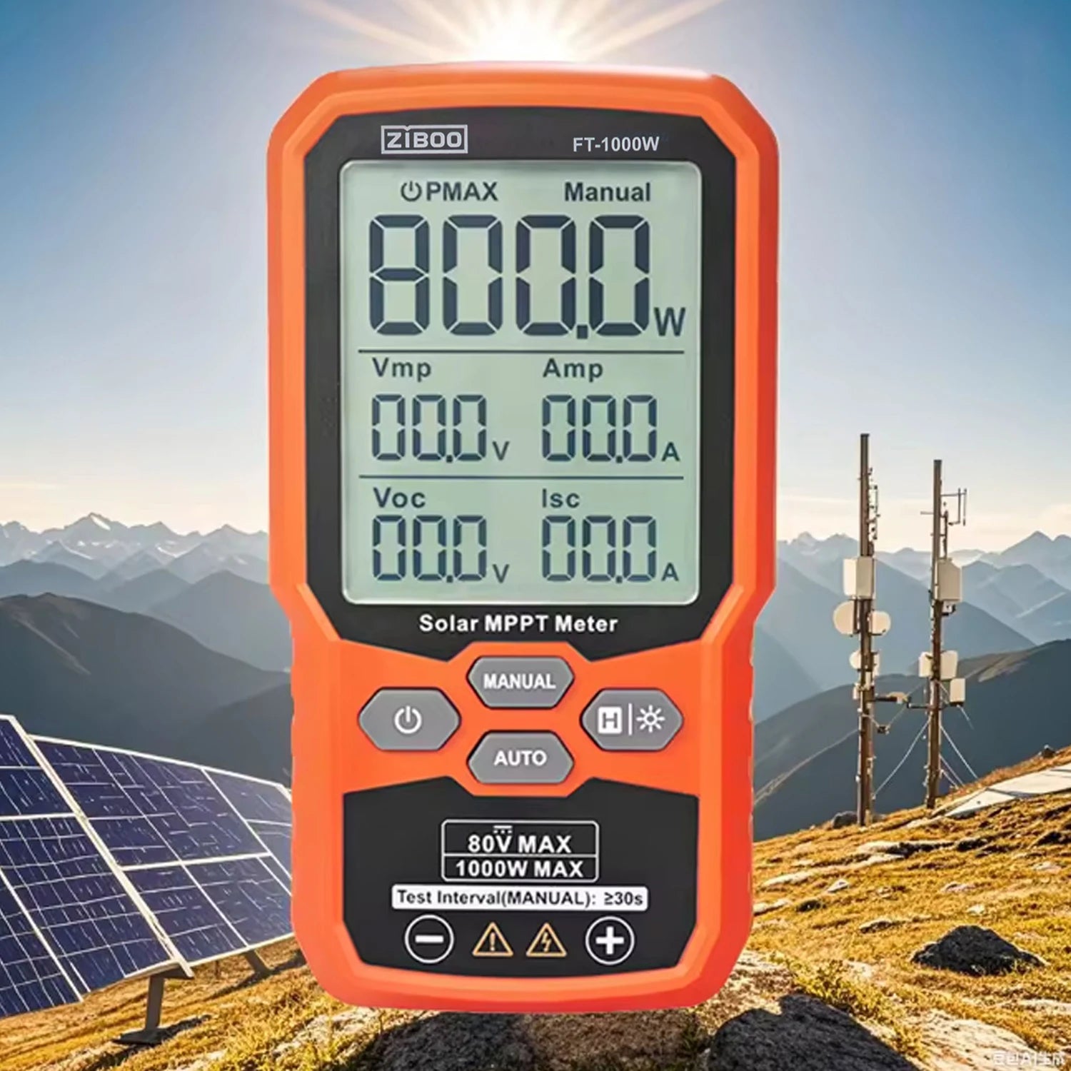 ZIBOO Solar MPPT Power Tester Meter