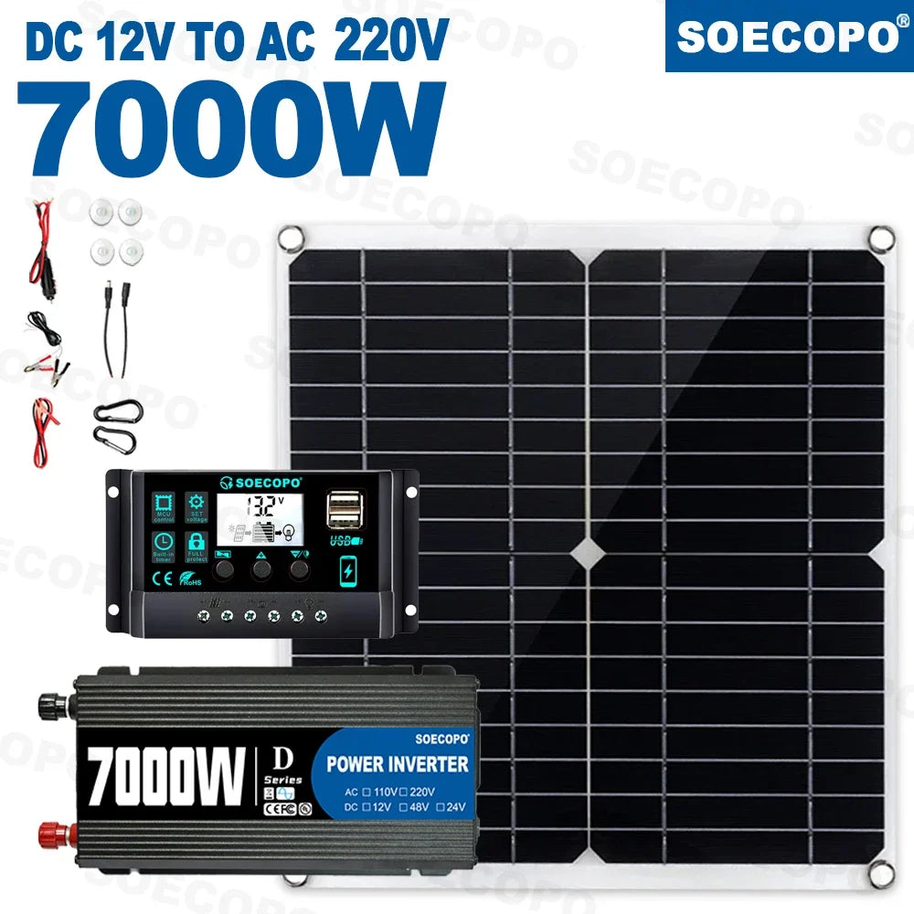 SOECOPO 7000W Solar Power Kit with Inverter