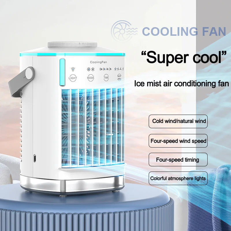 Mini USB Air Cooler Spray Humidifier Fan