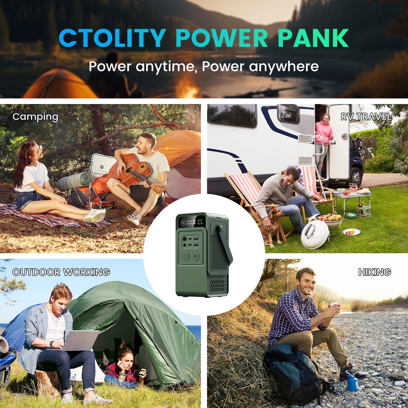 CTOLITY AP200L 192Wh Portable Solar Power Bank