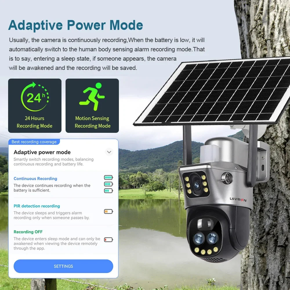 LS VISION Dual Screen Solar Camera