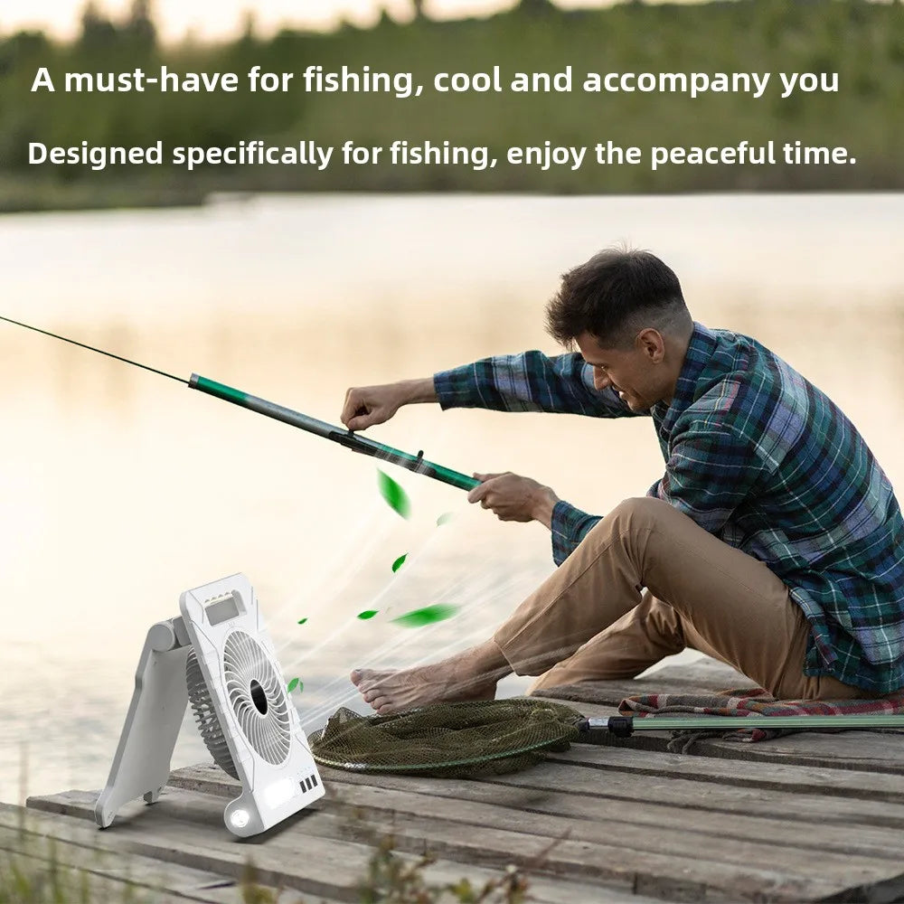 Portable Camping Solar Fan with Light