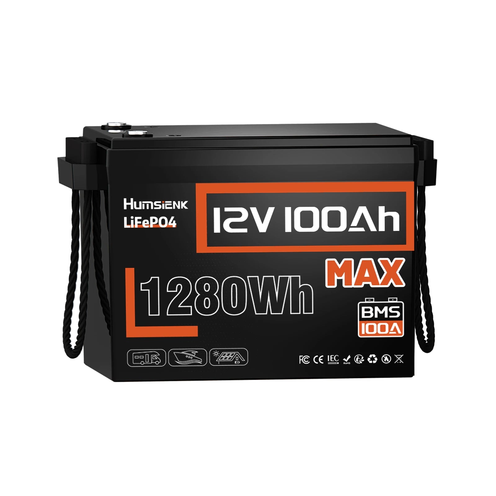 Humsienk 12V 100Ah LiFePO4 Battery Pack