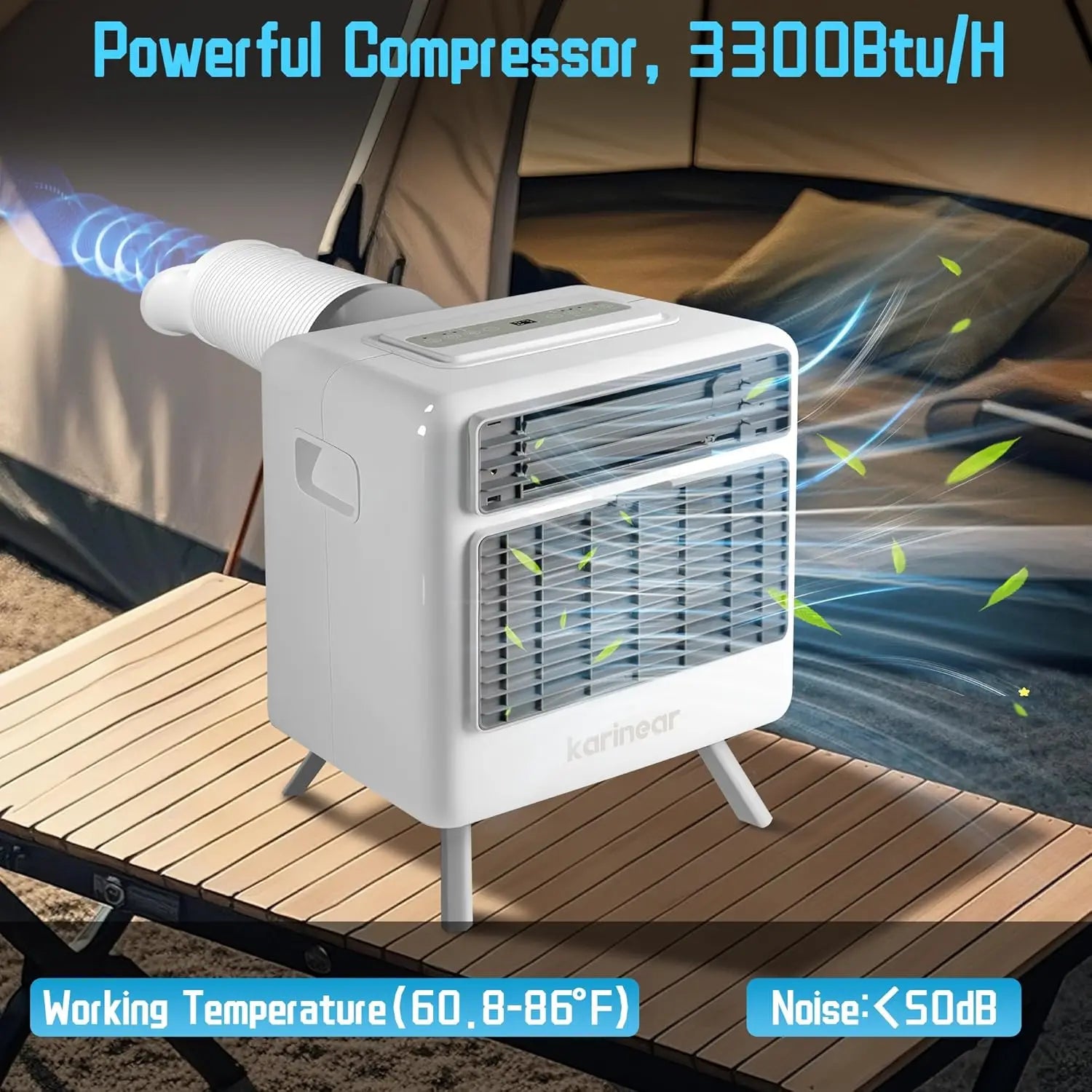 Portable Camping Air Conditioner 3300BTU Fast Cooling