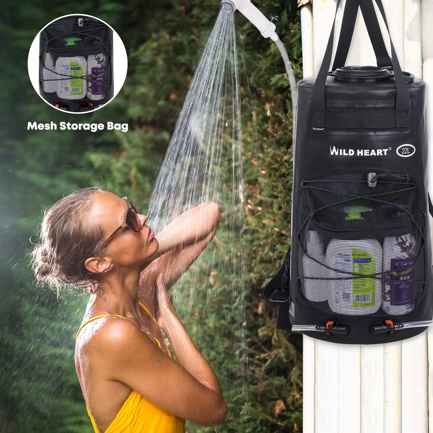 WILD HEART Solar Shower Backpack Pump