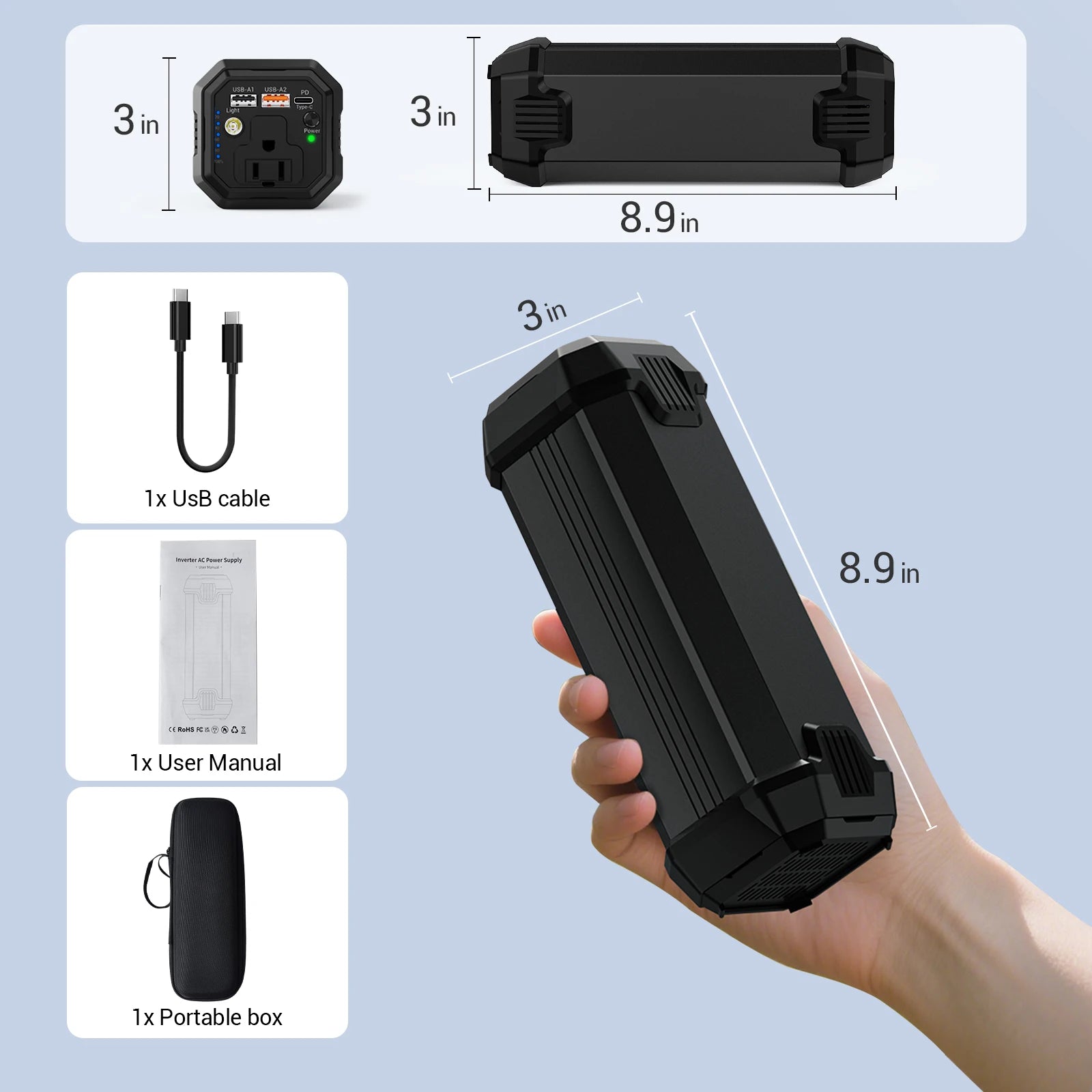 P9 31200mAh Portable Power Bank with AC/USB