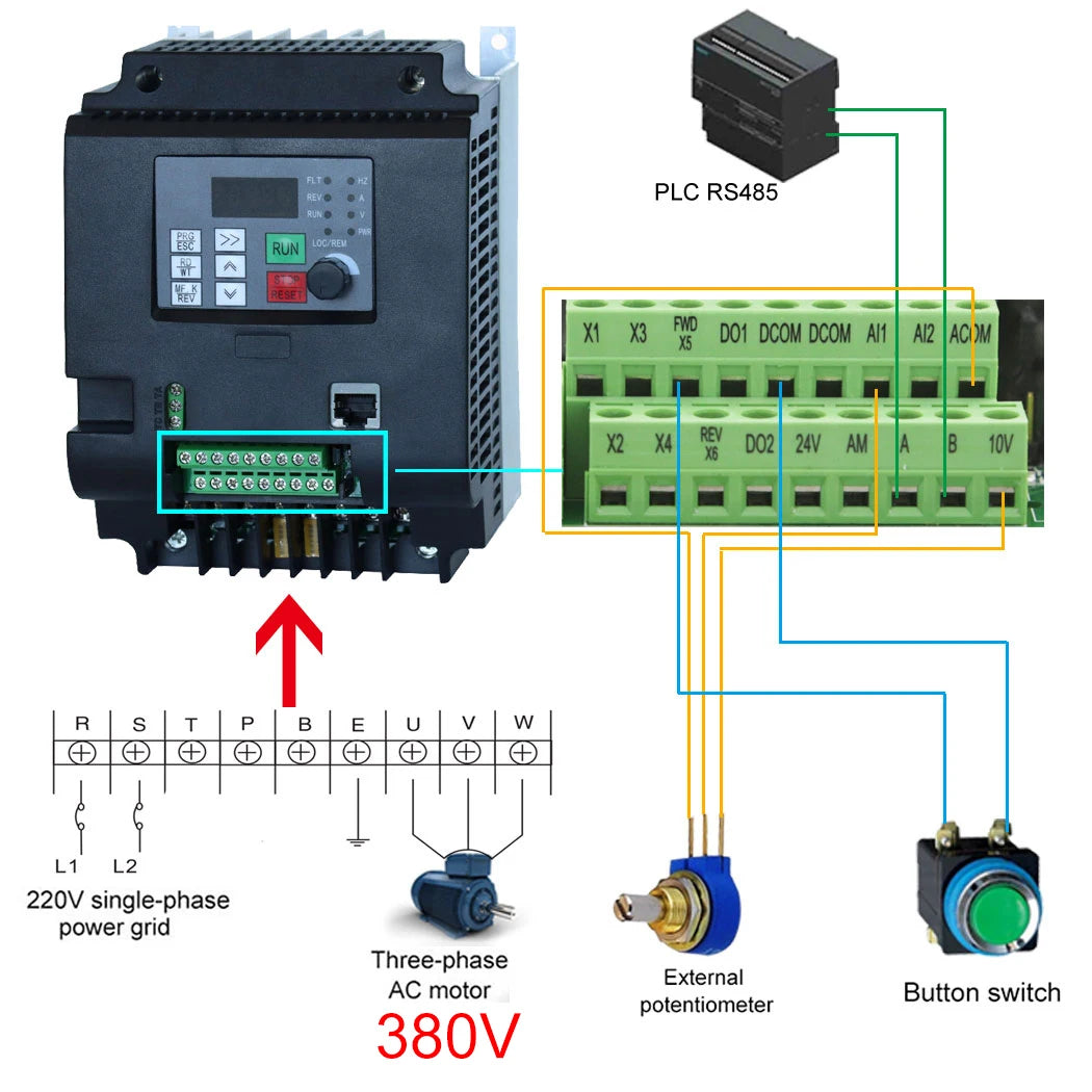 220V to 380V Frequency Converter VFD Inverter 4kW