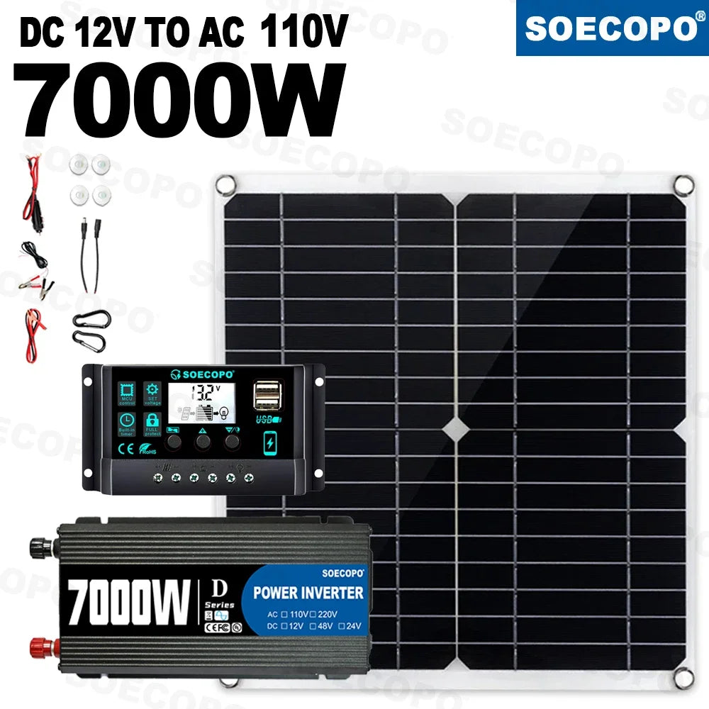 SOECOPO 7000W Solar Power Kit with Inverter