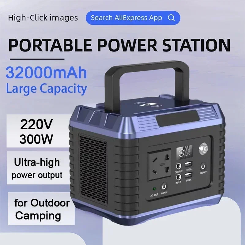 32000mAh 300W Portable Solar Power Bank Station