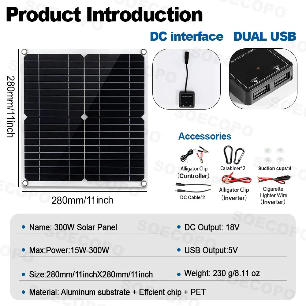 SOECOPO 7000W Solar Power Kit with Inverter