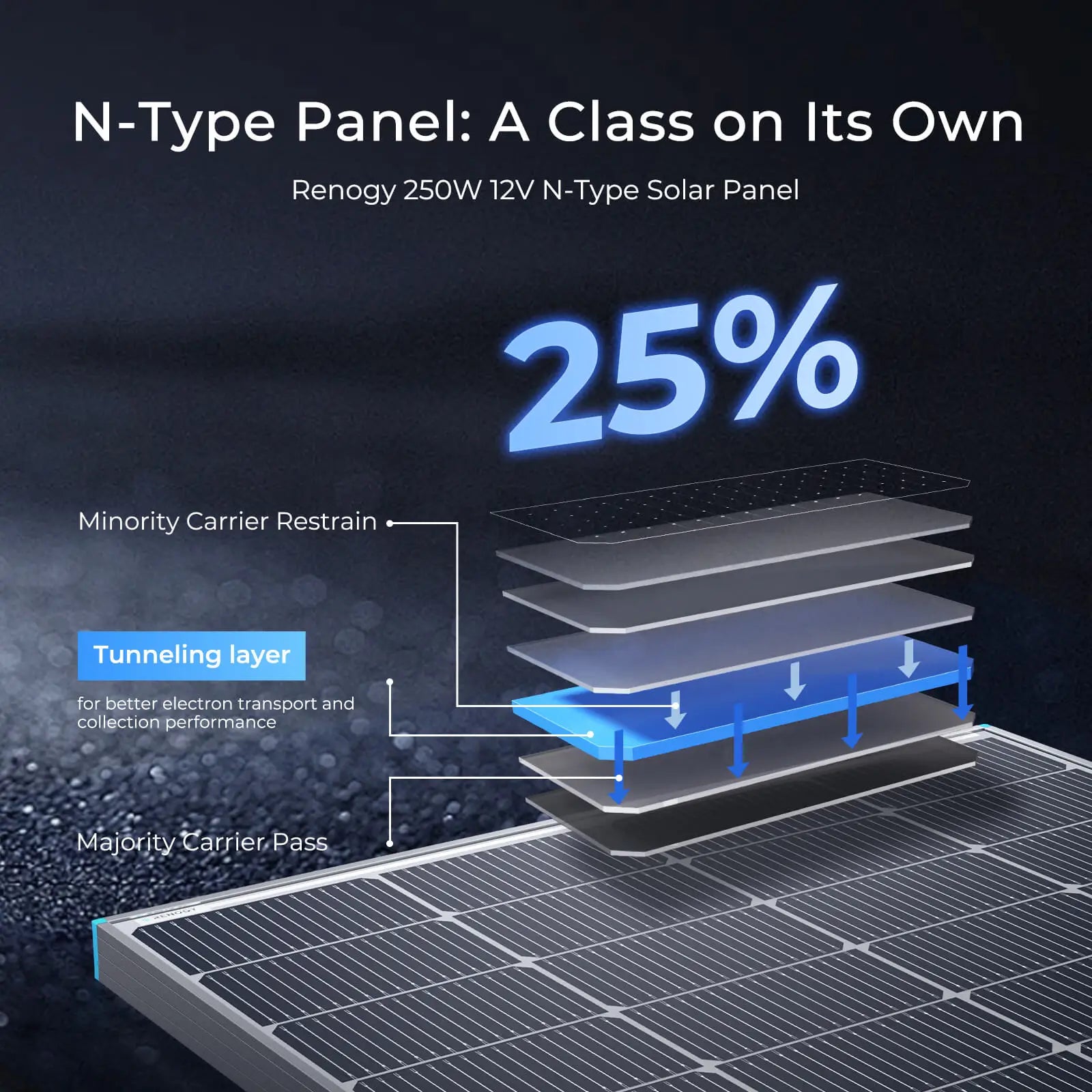 Renogy 250W Bifacial High-Efficiency Solar Panel