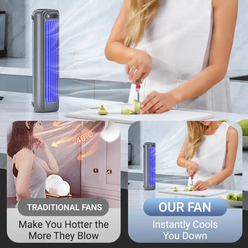 2-in-1 Portable Turbo Tower Fan