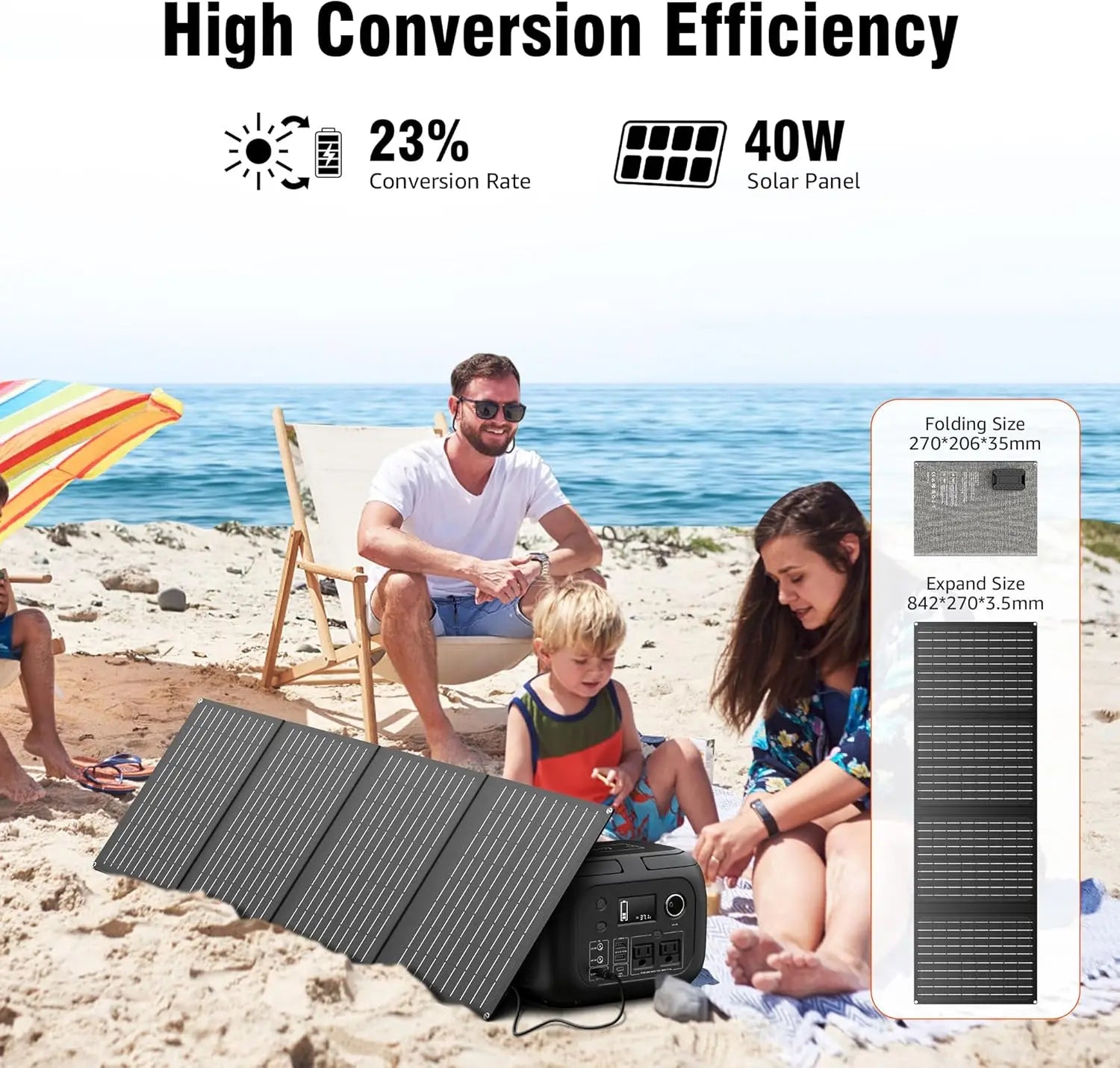 300W 260Wh Portable Solar Generator with Panels