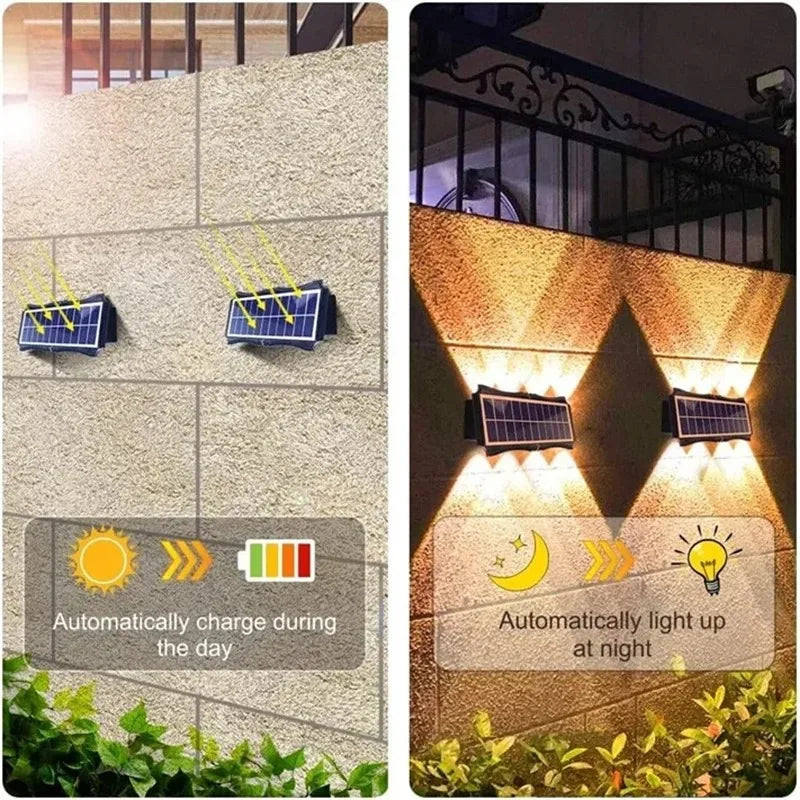 4/6/8LED Solar Wall Spotlight Outdoor Waterproof
