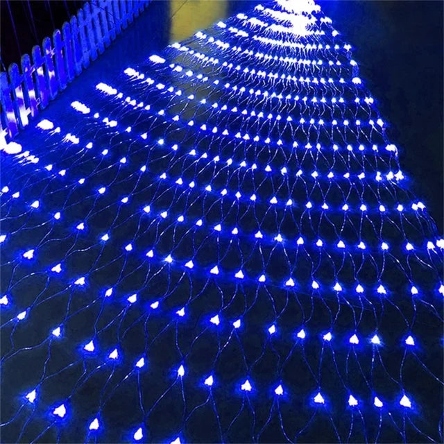 Solar LED Christmas Net Fairy Curtain Lights