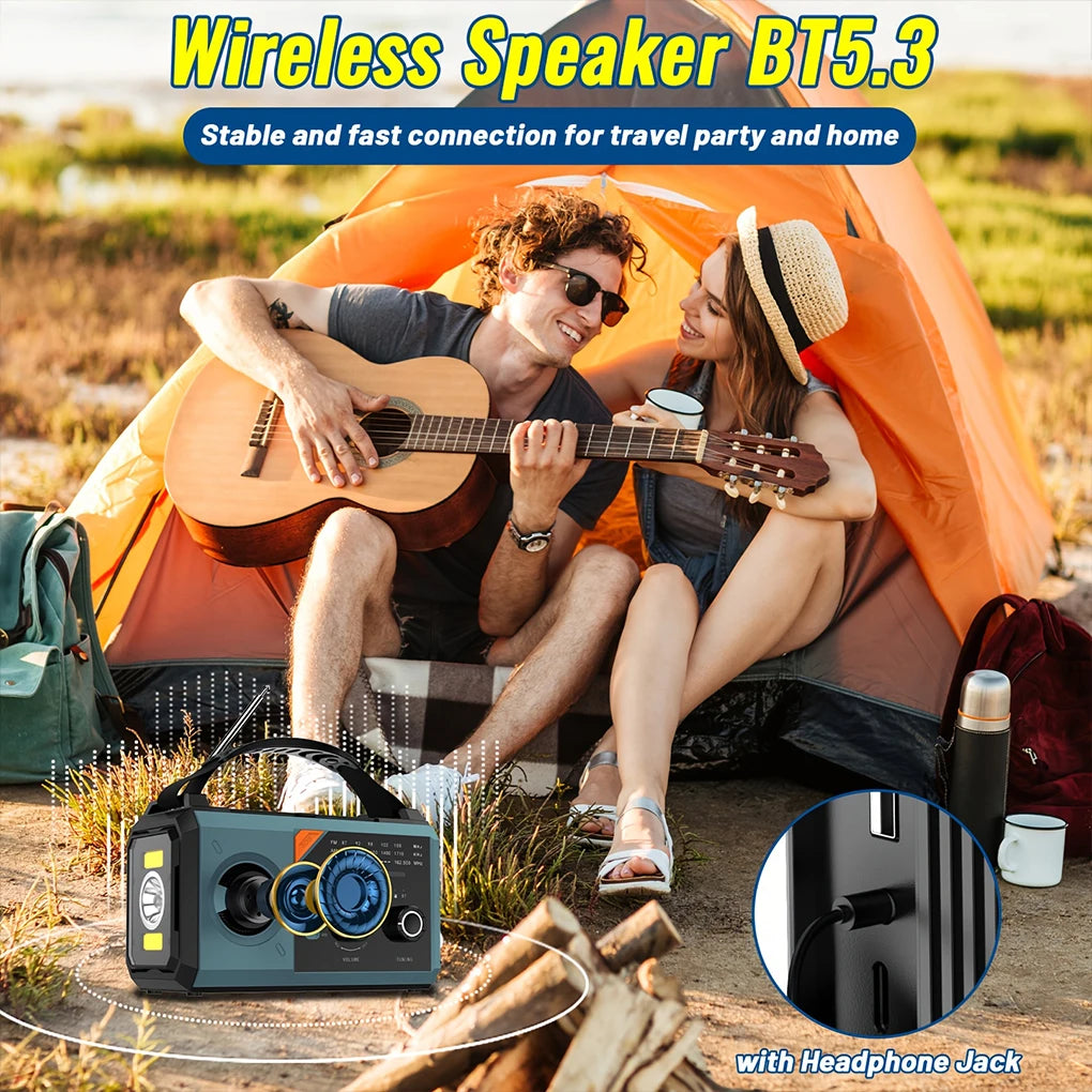20000mAh Emergency Hand Crank Solar Radio Power Bank