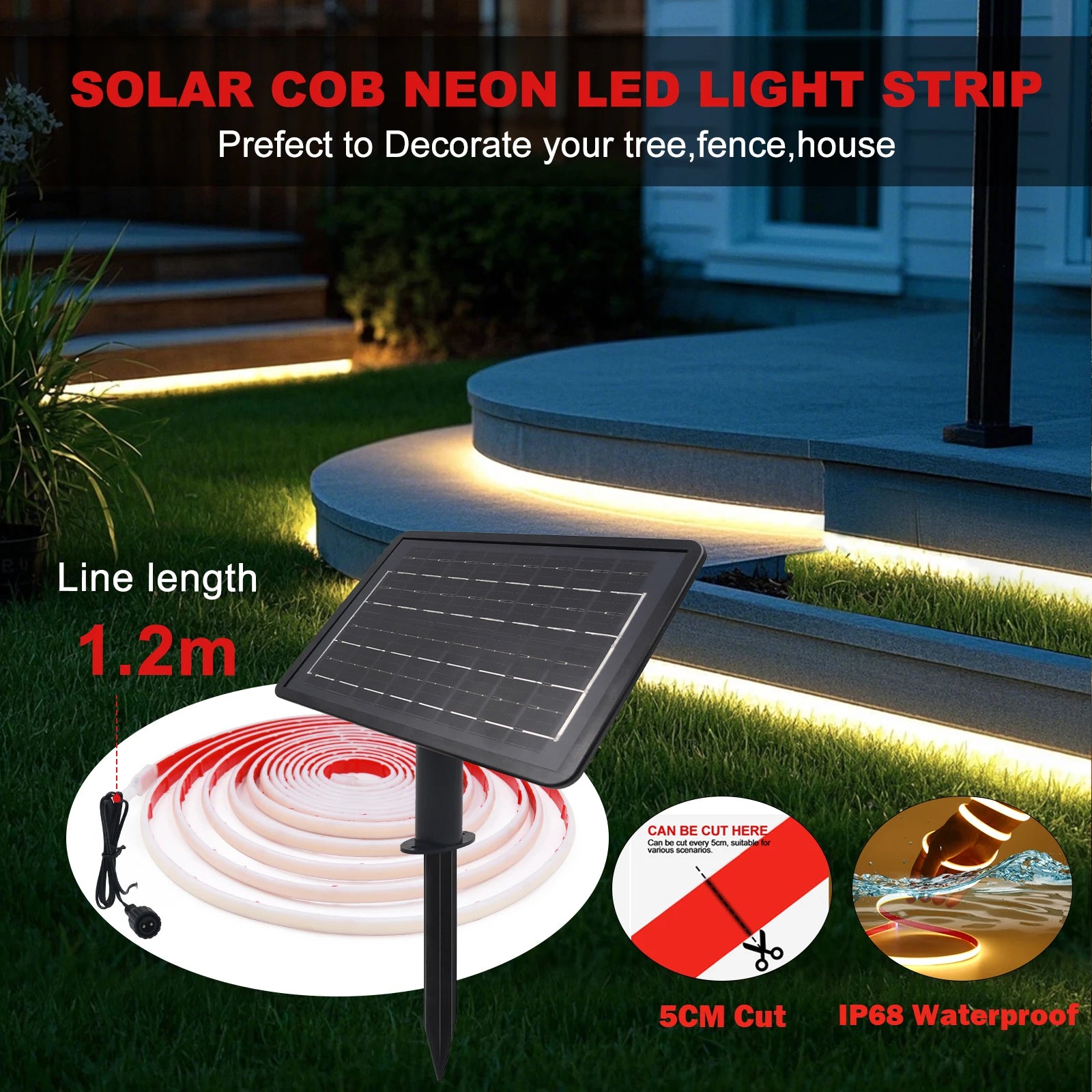 DC24V IP68 Solar COB Neon LED Strip