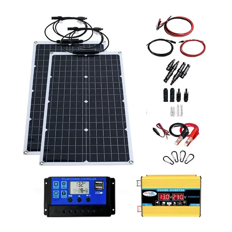 2000W Flexible Solar Panel System with Inverter Kit