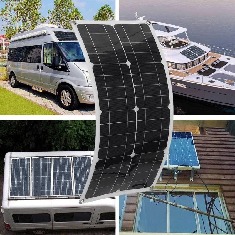 600W 12V Flexible Solar Panel Kit with MPPT