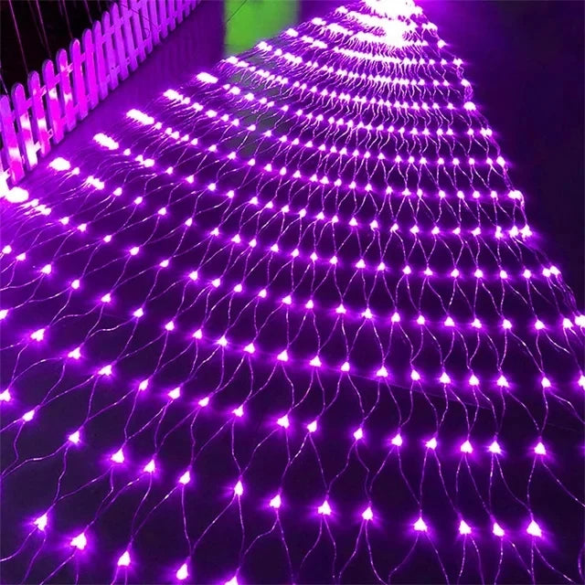 Solar LED Christmas Net Fairy Curtain Lights
