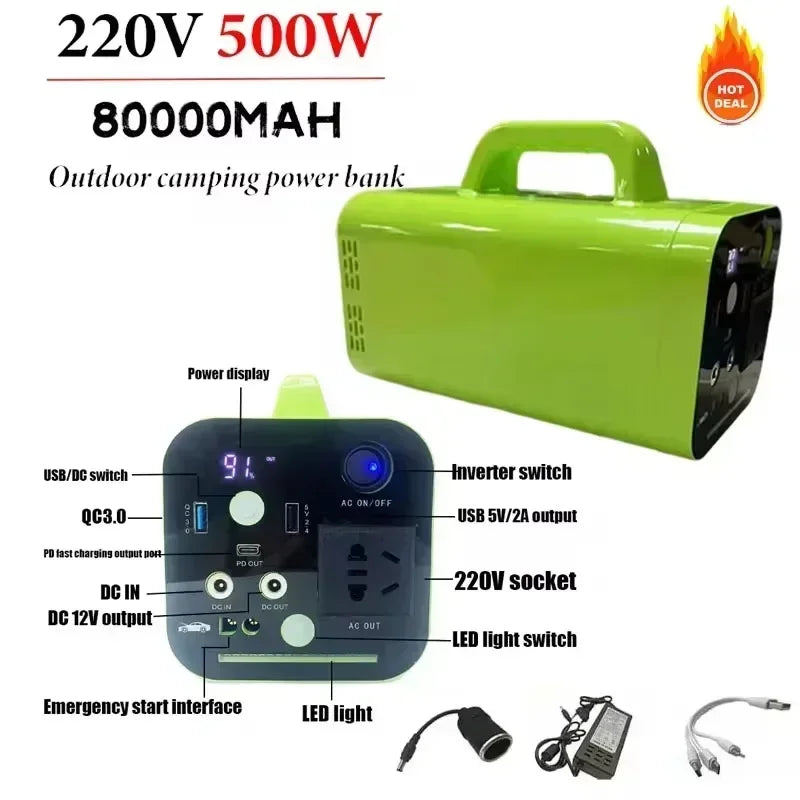 500W 98000mAh Portable LiFePO4 Power Station