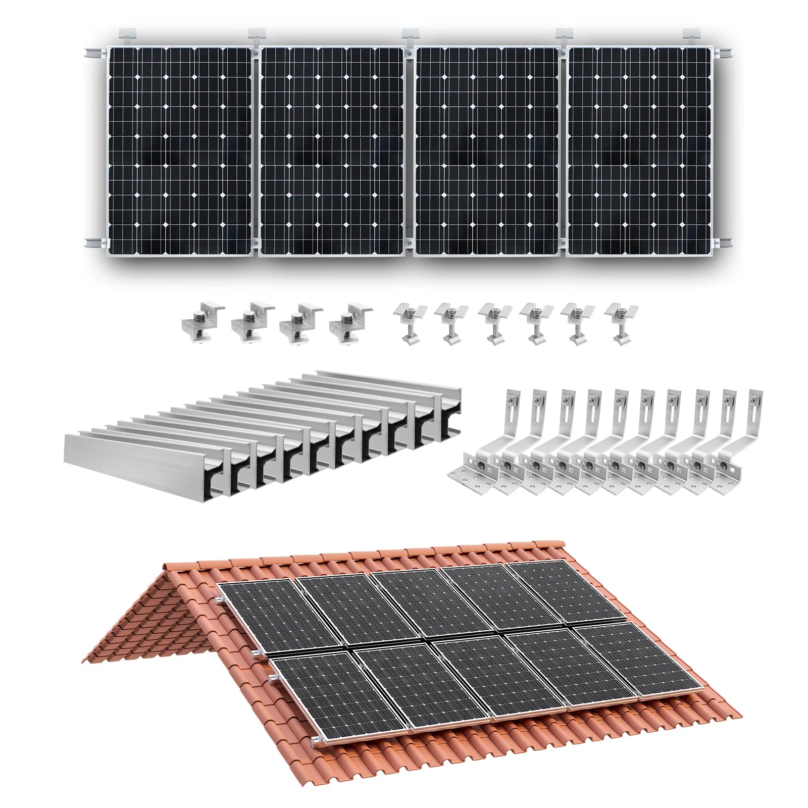 CP-SETUNO Solar Panel Mounting Rail Set