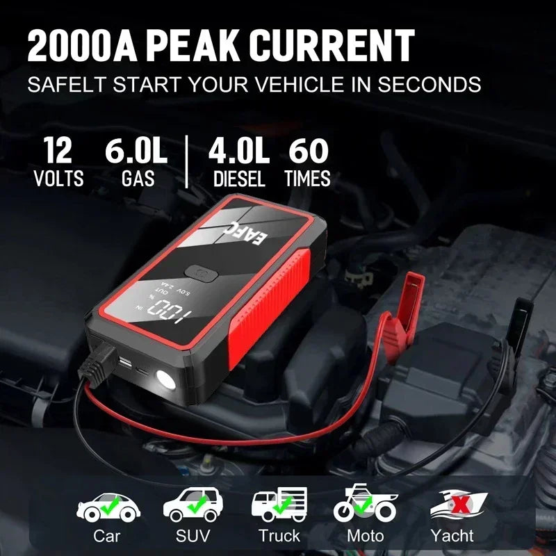 12V 2000A Portable Car Jump Starter