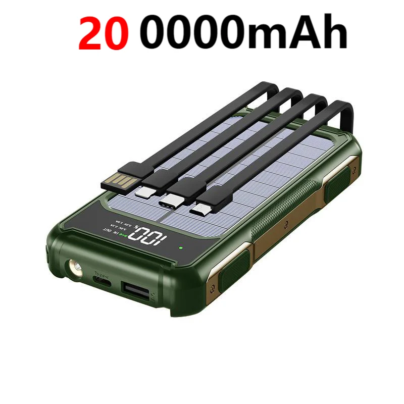 200000mAh 4-in-1 Solar Power Bank Digital Display
