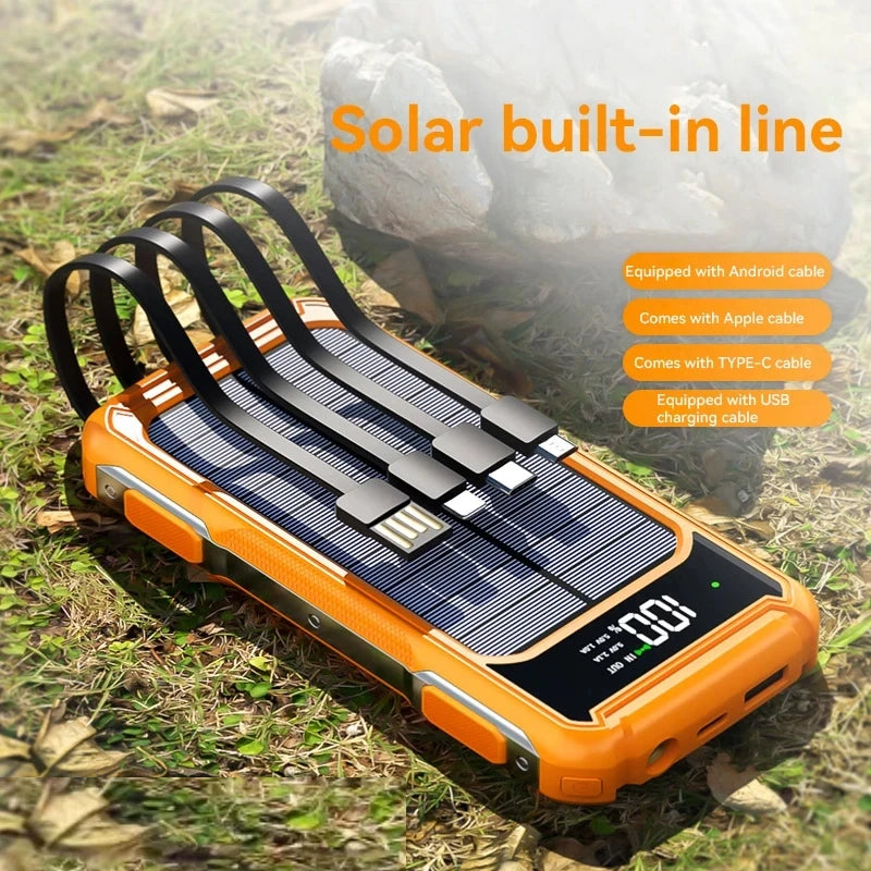 200000mAh 4-in-1 Solar Power Bank Digital Display
