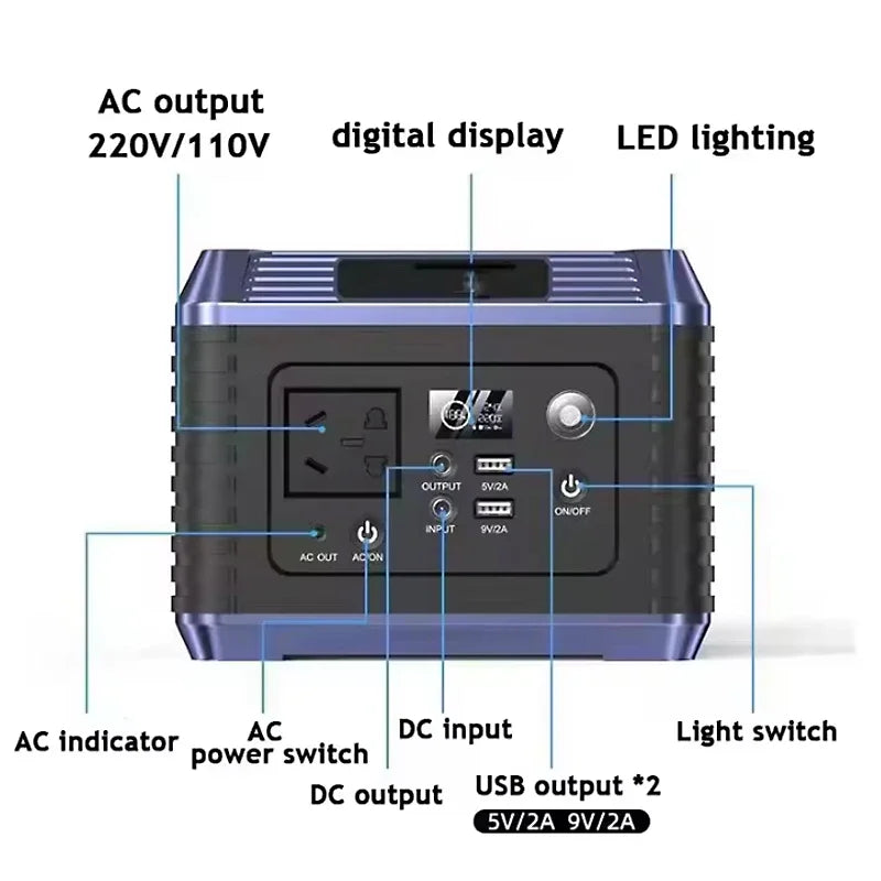 32000mAh 300W Portable Solar Power Bank Station