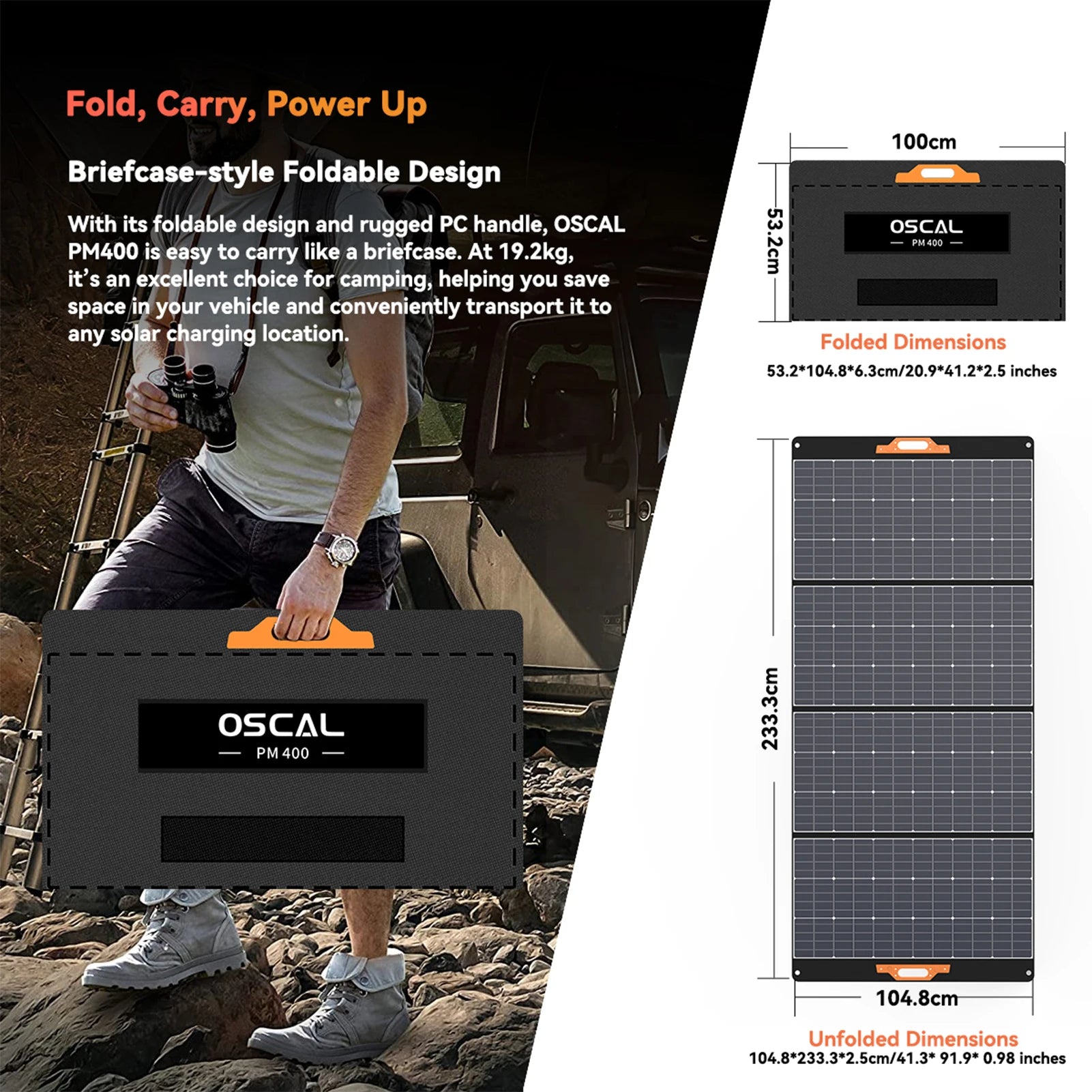 Oscal PM400 400W Foldable Solar Panel