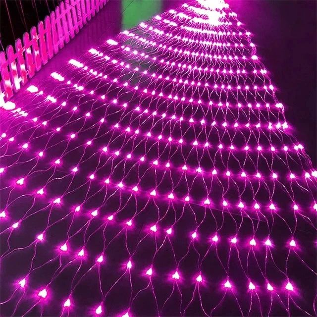 Solar LED Christmas Net Fairy Curtain Lights
