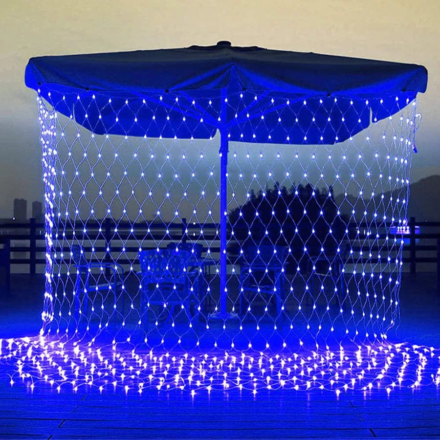 Solar LED Christmas Net Fairy Curtain Lights