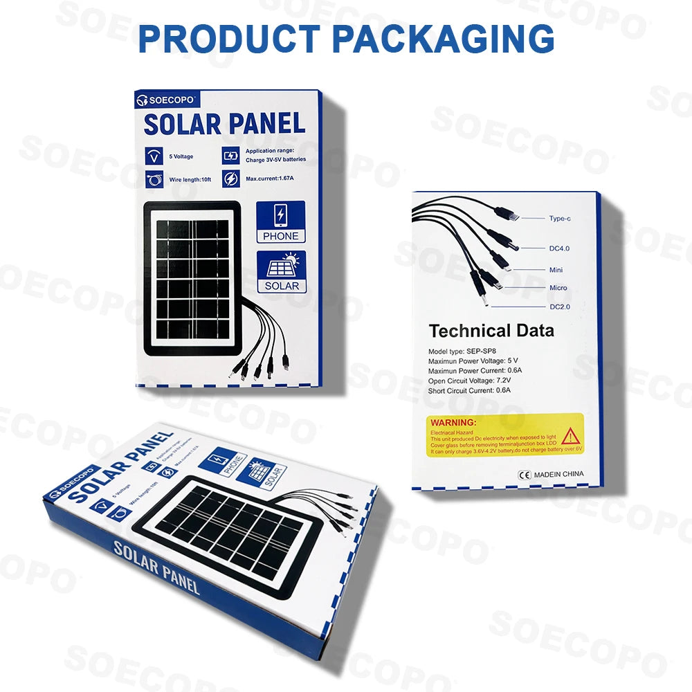 SOECOPO 30W Portable Camping Solar Panel