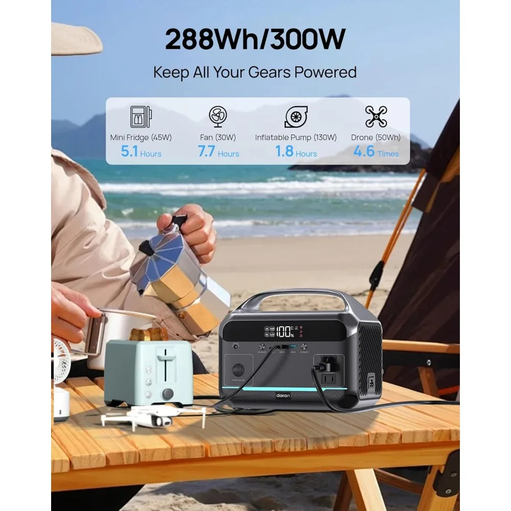 600W 288Wh Portable Solar Power Station Surge