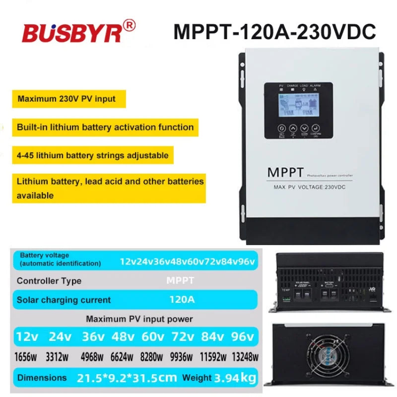 MPPT Solar Charge Controller 12V-96V LCD Touch