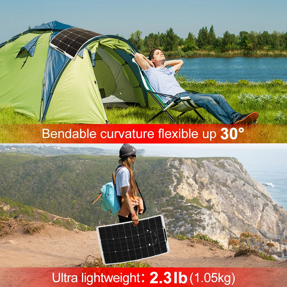 DOKIO 100W–400W Flexible Monocrystalline Solar Panel