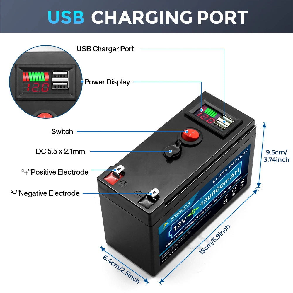 12V 150Ah LiFePO4 Battery with Built-in BMS